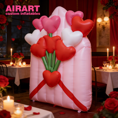 LED Lighted Inflatable Heart Flower Wall Party Event Decoration