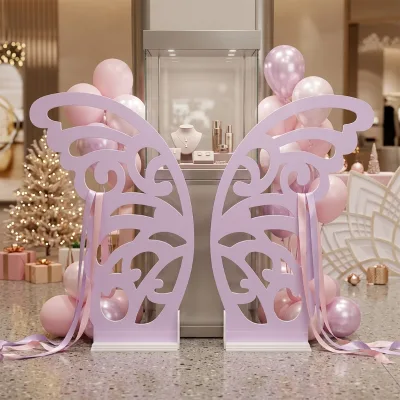 Wedding Event Party Backdrop Panel Stand PVC Acrylic Butterfly Backdrop