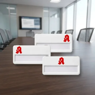 Custom Plastic Name Plate Eco-friendly Replaceable Name Badge Design You Own logo & Attachment Charity Organization Tag Badge