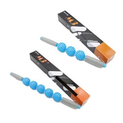 Hedgehog Ball Massage Stick Shoulder and Neck Massage Stick with Handle Muscle Roller Stick Supplier Sports Office Massage Body