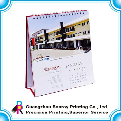 Luxury Eco-Friendly Coated Paper Spiral Table Calendar Gloss Lamination for School Teacher Daily Planner OEM Large