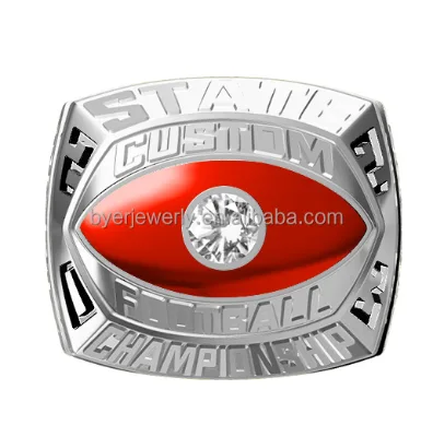 Sterling Silver Champion Rings Custom Ball Sports Rings With Engravings