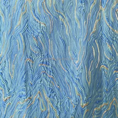 S21078 Yarn Dyed Brocade Jacquard Fabric Blue for Metallic Dress Brocade Jacquard Fabric Luxury Mens