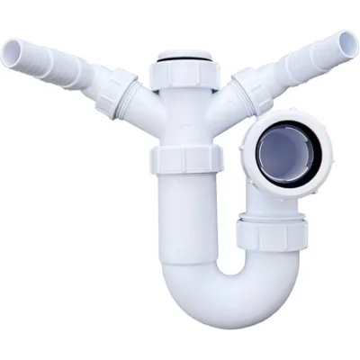 Modern Bathroom Single Sink Downpipe White Wall-Mounted Drainpipe Fittings for Washbasin