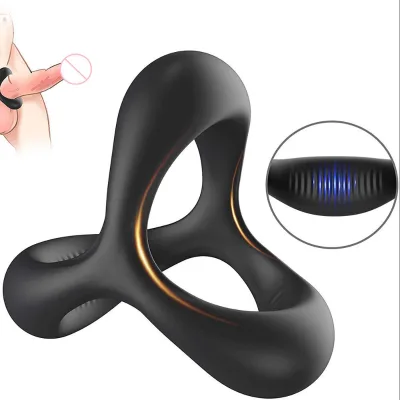 Male Adult Products Liquid Silicone Sperm Locking Ring Foreskin Resistance Non-Vibrating Double Ring Cock Ring Yibrator
