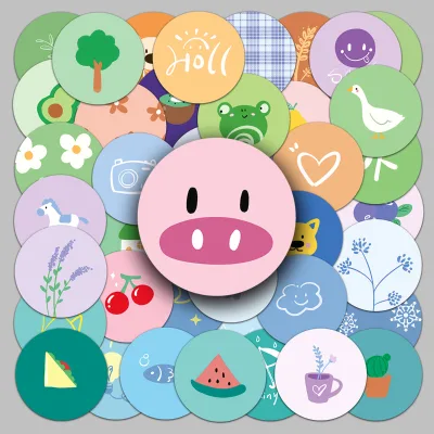 100PCS Factory Wholesale Mobile Phone case Sticker Customized Waterproof Original Hand-painted Ins Simple Seal Sticker