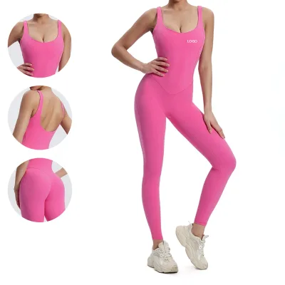 Customize High Impact Butt Breathable Jumpsuits Women Fitness One-Pieces Yoga Bodysuits Romper Gym Wear Women Sets DropShipping