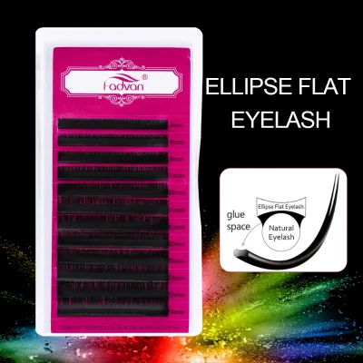 Ellipse Flat Eyelash Fadvan Self-Grafting Oval Flat Ellipse Meche Individual Eyelash Individual Elipsa Lashes Wimper Extension