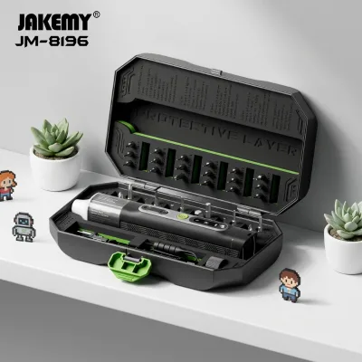 JAKEMY JM-8196 Smart Electric Screwdriver 35-in-1 Wide Torque 0.15-1.0 N.M 4-Gear USB-C Rechargeable Kit