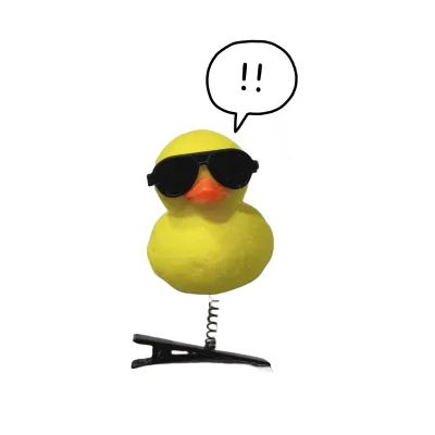 Wholesale New Style Yellow Mini Duck With Sunglasses Hairpin Hair Clip Decoration for Kids