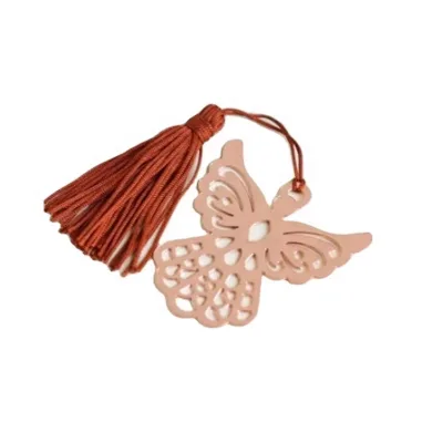 Guardian Angel Rose Gold Metal Bookmark with Tassel