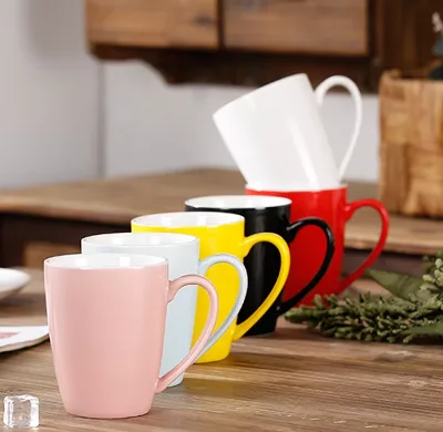 Wholesale Nordic Ceramic Coffee Cup Set Large Capacity Glazed Cappuccino Mug with Custom Logo