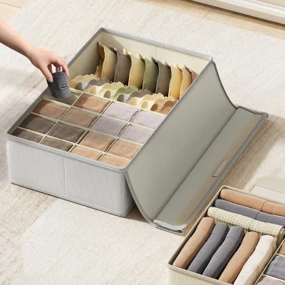 Wholesale Underwear Storage Box Bins Cabinet Foldable Bra Underwear Organizer Panties Socks Drawers Organizer for Bedroom