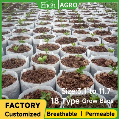White 18 Types Multiple Sizes 100% Polypropylene Non Woven Fabric Decomposable Breathable Uv Treated Fabric Pot s Growing Bags