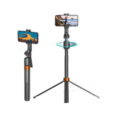 New 360° Rotating Auto Face Tracking AI Smart Shooting Mobile Phone Selfie Stick Four-Axis Anti-Shake Remote Control Plastic