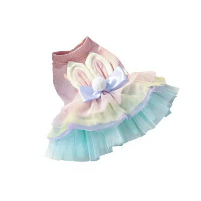 Polyester Pet Clothing Ethereal Little Skirt Cat Pet Clothes for Dogs Bunny Tulle Fluffy Princess Dress