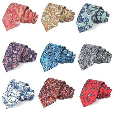 Multicolor Men Tie Casual Paisley Print Neckties for Gentlemen Weddings Business Gifts