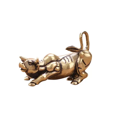 Cattle Ornaments Copper Crafts Brass Cattle Car Interior Decoration Office Ornaments