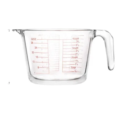 Glass Milliliter Measuring Cup Heat-resistant Large Capacity with Graduated Handle for Household Kitchen Baking