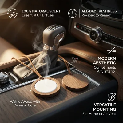 Hanging Car Fragrance Wooden Perfume Gypsum Car Accessories Scent