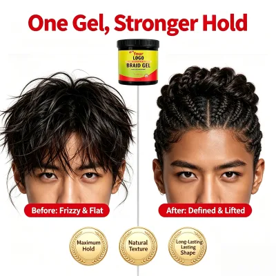 Large Capacity Creamy Hair Wax Braid Gel - Maximum Hold No White Residue Natural Texture for All Hair Types