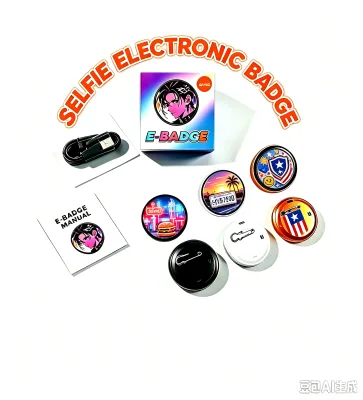 Trendy Digital Display E-Pin Smart Badge Instant Image Transfer Music Video Playback for Teens Fashion Accessories
