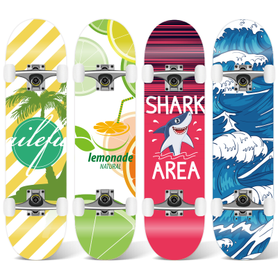 ALF New Skateboard 7-Ply Northeast Maple Deck Four-Wheel Lightweight Eco-Friendly Waterproof Skateboard for