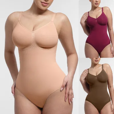 HEXIN Drop Shipping Custom Solid Adjustable Straps Slimming Fitness Plus Size Shaper Bodysuit Full Body Shaper