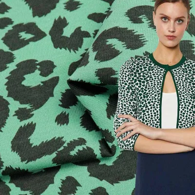 Factory Wholesale 100% Cotton Stretch Jersey Leopard Dot Printed Knitted Fabric Printing
