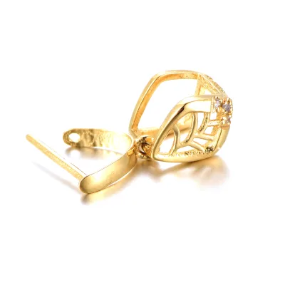Ehao Jewelry 18k Gold Diamond Jade Buckle Clasp Accessories with Genuine Materials