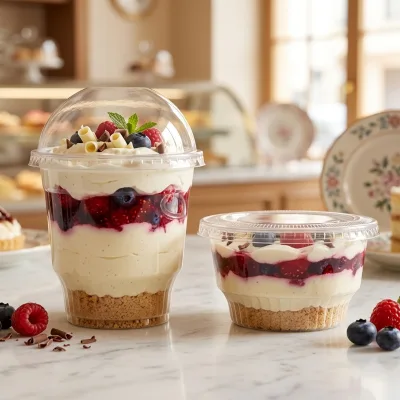 Custom 7oz Disposable Yogurt Ice Cream Cake Dessert Frozen PP Clear PET Plastic Milkshake Cup with Lids Single Wall
