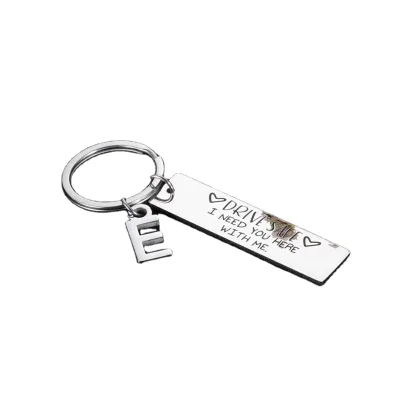 Cheap Husband Boyfriend Birthday Gift I Love You Couples Custom Lettering A-Z Engraved Car Metak Keychain Key Chains
