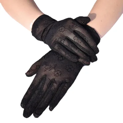 Fashion Women's Breathable Mesh Lace Wrist Length Bridal Gloves Spandex/Polyester One Size Fits Most New Summer Leaf Pattern