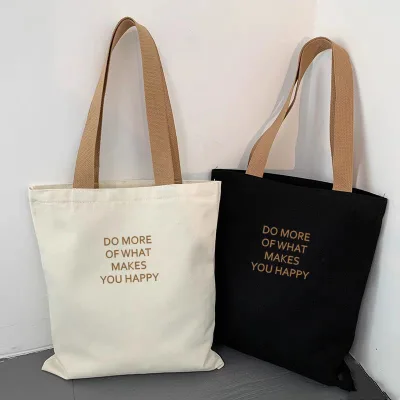 Wholesale Cotton Large Capacity Reusable Multi-Function Simple Custom Logo Printed Tote Shopping Bag for Daily Use
