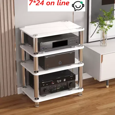 DK-023 Tempered Glass Hi-Fi Amplifier Rack Audio Cabinet Spike Feet Stand AV Equipment Shelf KTV TV Stand Clearance Sale Stock