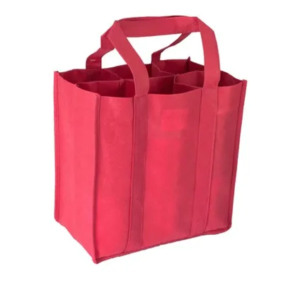 Custom Made Carrying Packaging Non Woven Wine Tote Bag 2/4/6 Bottles Wholesale