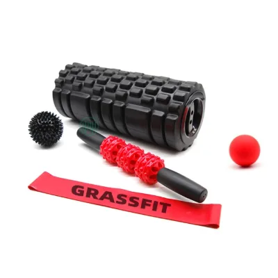 5 in 1 Portable Hollow Core EVA Foam Roller with Cap for Myofascial Release Yoga Daily Workout Physical Therapy