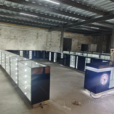 Tobacco Shop Smoke Shop Whole Custom All Style Showcases LED Stand with Lock Glass MDF Showcases