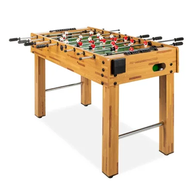 Kids Adults Game Room 2 Balls 2 Cup Holders Ergonomic Handles Chrome Finished Metal Bars Foosball Table