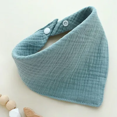 Customize Washable Fitness Baby Bibs 4 Layers Organic 100% Cotton Gift Set Soft Unisex Baby Headband Bib