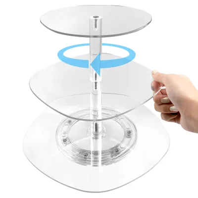 Three tier modern custom design home decoration afternoon tea display paper cake stand for wedding cupcake stand