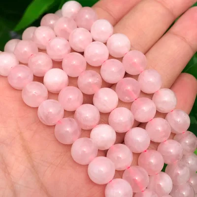 Madagascar A+ Rose Quartz Stone Beads Natural round Loose Pink Beads for DIY Jewelry Making Bracelets and Necklaces