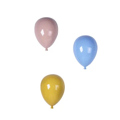 Birthday Party Ornament Colorful Ceramic Wall Balloon Figurines