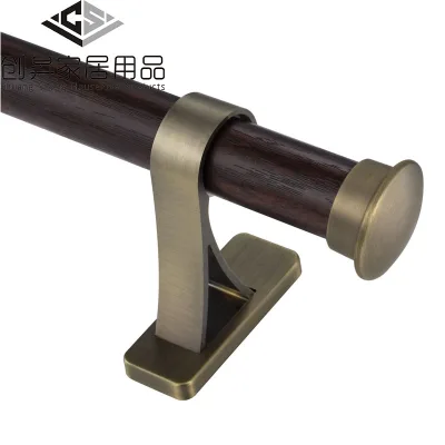 Modern Luxury Aluminum Long Rods with Simple Decorative Heads Imitating Wood Tubes Durable Curtain Decorative Accessories