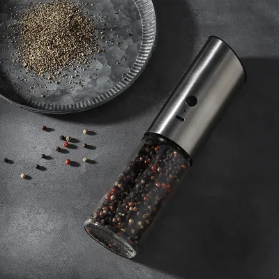 Stainless Steel Rechargeable Type-C Gravity Automatic Electric Spice Mills Himalayan Salt and Pepper Grinder Set