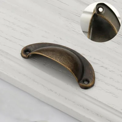 WEKIS Wholesale Half Round Moon Brass Pulls Smooth Handle Semi-Circular Shell Cup Pull Handles Shell Drawer Pulls Knobs