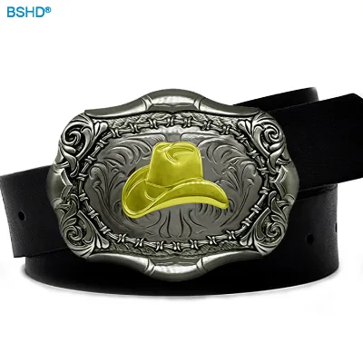 Customized Waistband Accessories Western Cowboy Rock Style American Hat Metal Vintage Belt Buckle