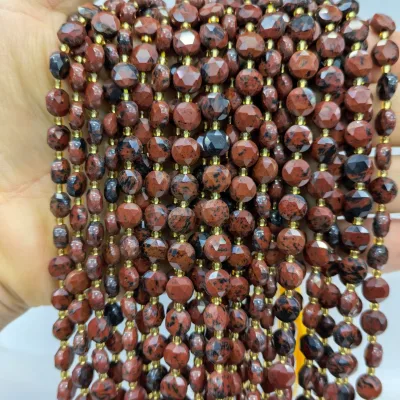 DIY Jewelry Making Lapis Lazuli Faceted Hexagram Round Stone Loose Beads Irregular Gemstone Natural Stone Beads