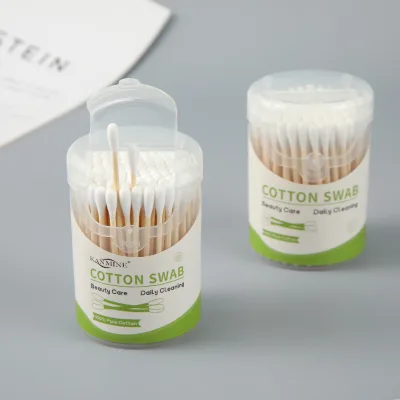 One Pointed Head and One Spiral Head Bamboo Stick Fabrication Biodegradable Non-pollution Qtips