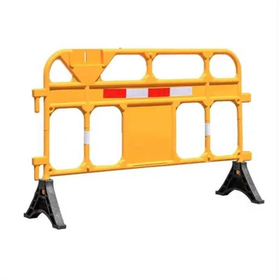 Heavy-Duty Plastic Barricade with UV Protection - Interlocking Design for Traffic Control